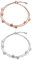 Cupimatch 2PCS Herz Armband Damen Fusskettchen Herzen Armkette Silber rosegold Fußkette Fusskette, Doppelt Kette Armband für Frauen Mädchen, 23cm