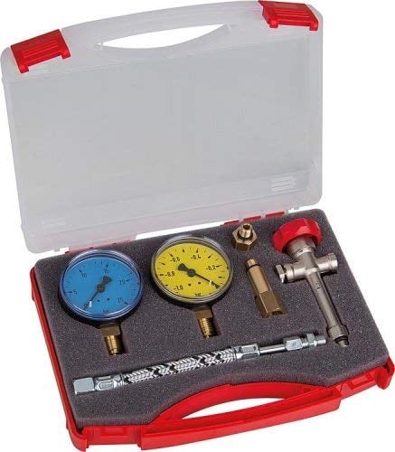 Pumpenprüfkoffer P 1 kompl. bestückt im Kunststoffkoffer Ölbrenner Glyzerin Ölpumpe