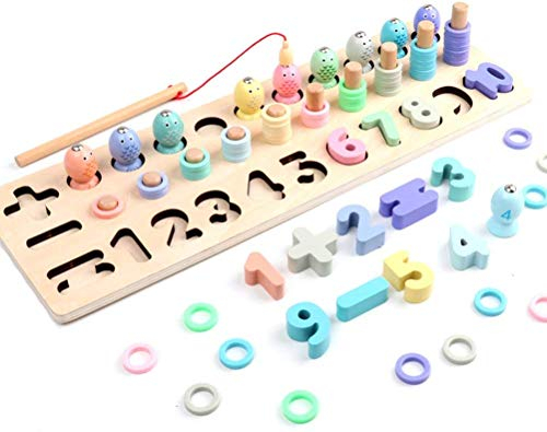 Lalia Steckspiel aus Holz mit 45x15cm Steckbausteinen Magnet bunt Holzspielzeug Steckpuzzle Motorik Motorikwürfel Geschenk für Kleinkinder Kinder ab 3 Jahren Spielzeug Holzpuzzle
