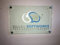PLAQUE acrylique personnalisée | STAND moderne sans verre, effet de verre, PLAQUE de signe PREMIUM pour bâtiment de magasin de bureau