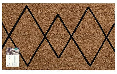 LP Doormats - large coir door mat - heavy duty nonslip doormat - large door mats size 75 x 45cm - indoor door mat - outdoor sheltered use welcome mat - front door mats (Boho Diamond)