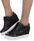 Minetom Chaussure Baskets Tennis Plateforme Femme Dentelle Laçage Respirantes Plat Loafers Jogging Chaussures D Noir 40 EU