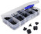 KS24 Products® Sortimentsbox Kunststoff-Buchschrauben schwarz | Beidseitig geschlitzt | Je 10 Stück x 3,5 mm, 5 mm, 7 mm, 8 mm & 10 mm | Zum Heften von Speisekarten, Broschüren uvm.