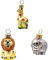 Oberfränkische Glas Weihnachtsbaumschmuck, Wild Animal Mini 3-er Set 5x4,5cm