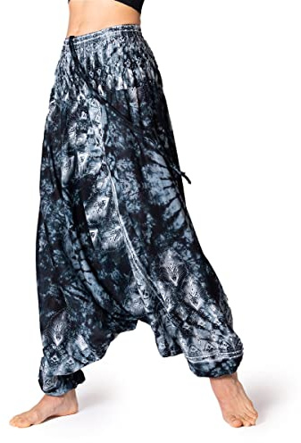 PANASIAM Aladin Pants Batik-Print, XL Grey Blue