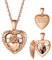 Bestyle Collana Argento Personalizzata Foto Ciondolo Argento 925 Portafoto A Cuore Oro Rosato Ciondolo Foto 40/45/55+ 5 cm Regolabile