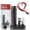 ZOYIDOUX Abridor de vino eléctrico 6 en 1 Juego, Sacacorchos eléctrico con base, Cortador, Vertedor, Tapón de vacío de silicona, Tapones de champán, Regalo de para los amantes del vino