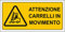 Pubblimania Carrelli in Movimento | Cartello in Alluminio per esterno metallo spessore 3 mm (Cm 29x14,5, Carrelli in movimento)