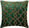 The HomeCentric Dekorativ Blaugrün Cushion, 30 x 30 cm Samt Kissen, Kissenhülle mit Spalier, Gitter & Perlen, Geometrisch Kissen, Modern Cushion - Royal Crown