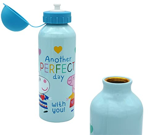 Peppa-Pig Kids Sports Water Bottle 500ml, Pollutant-Free Children's Bottle with Leak-Proof Lid, Lightweight, Summer Accessories for Kids 3+ Years