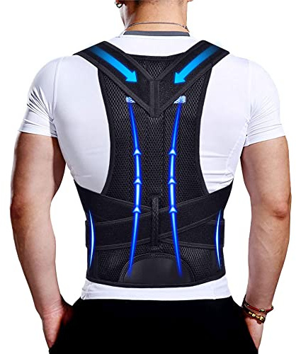 Upgraded Posture Corrector Back Brace for Men and Women, New Version Lumbar Support for Posture Improving and Pain Relief, Full Back Support for Neck, Shoulder, Waist Pain