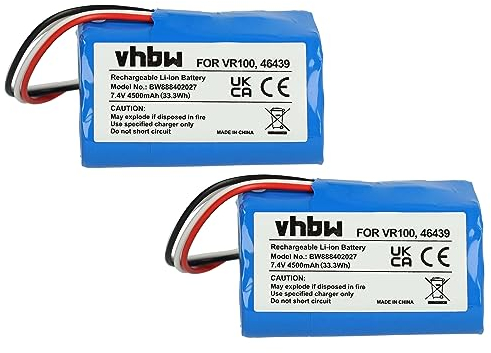 vhbw 2x batteria compatibile con Vorwerk folletto VR100 home cleaner (4500mAh, 7,4V, Li-Ion)