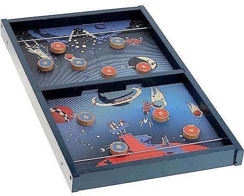 Puckspiel des Weltraums Stimmungsspiel Vintage-Design Kinder ab 4 Jahren | Originelle Zimmerdekoration -fördert Geschicklichkeit und Schnelligkeit -einzigartiger Retro-Stil -clevere Sammler-Idee