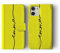 Tirita Personalised Flip Wallet Phone Case Compatible with iPhone 13 Pro, Summer Time [13- Neon Yellow Handwritten Name]