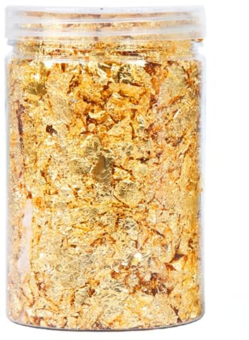10g Goldfolie Backen Dekoration Nachahmung Gold Flake Siver Leaf Nail Beauty Rose Gold Vergoldung DIY Kunsthandwerk Folie Glitzer Schön und geschickt