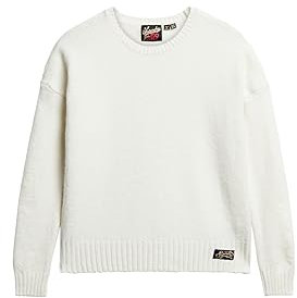 Superdry Damen Einfarbiger Pullover T-Shirt, Naturfarben, 38