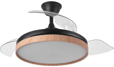 FABRILAMP AKUNADECOR Ventilador Evros L Negro Con Motor Dc Y Aspas Desplegables