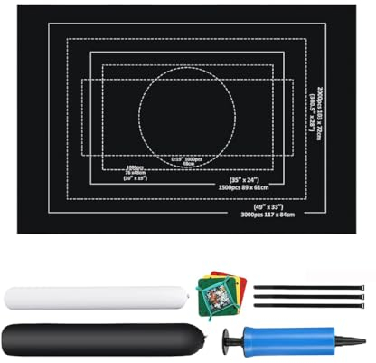 FLOKOO Puzzlematte - 150cm x 100cm - Schwarz - Rollbar - Faltbare Puzzlematte - Puzzlematte