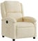 vidaXL Fauteuil Inclinable, Chaise de Relaxation avec Dossier et Repose-Pied, Siège Inclinable, Fauteuil TV de Salon, Moderne, Crème Tissu