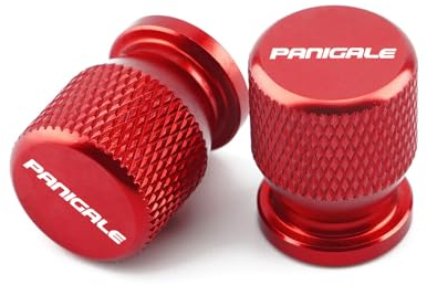 ALOEU Motorrad Ventilkappen für Ducati Panigale, Motorrad Reifen Staubschutzkappe Aluminium Reifen Luftventilkappen Ventil Staubkappen Reifenventilkappen,Red