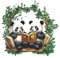 COVPAW Wandtattoo Panda Bücher lesen Wandaufkleber Kinderzimmer gute FreundInnen Flur Küche Wandsticker Schaukel Wanddeko Babyzimmer Wohnzimmer Kindergarten Jungezimmer Mädchenzimmer (2 Pandas)