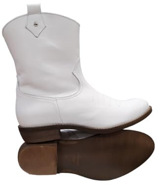 MAROS SHOES ROMA, STIVALE ESTIVO DONNA TEXANO PELLE DI VITELLO BIANCO, FONDO ANTISCIVOLO.NUMERI DAL 36 AL 41 MADE IN ITALY (BIANCO, Sistema Taglie Calzature EU, Adulto, Donna, Numero, Media, 39)