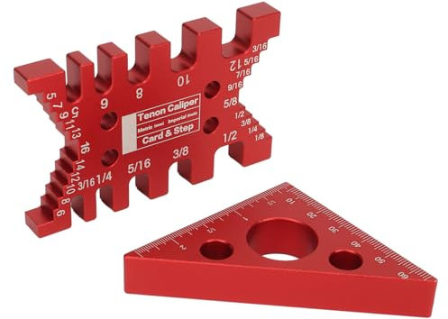 Zapfen-Messschieber und Dreieckiges Messgerät-Set aus Aluminiumlegierung für Oberfräsen-Sägetisch-Messwerkzeug. Präzise Messung mit Metrischer und Imperialer Skala für