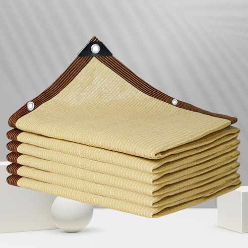 Filet d'ombrage pour Serre Voile ombrage Rectangulaire Toile d'ombrage Rectangulaire 3x4m Jardin Balcon/Garage/Ferme/Voitures/Pergola,beige-5x7m