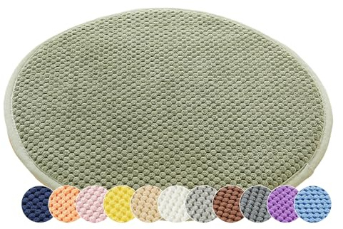 1/2er Set Rund Sitzkissen Kordsamt Rund Stuhlkissen Polster Auflage Kissen, Stuhlauflage rutschfest Sitzpolster für Haus & Garten Büro (Grün,30x30cm (1er-Pack))
