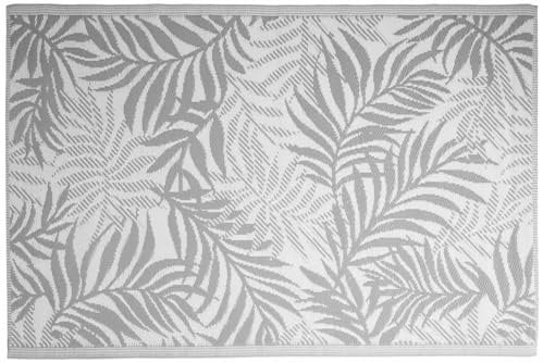 idooka 90cm x 180cm Outdoor Rugs For Patios Waterproof - Rugs For Garden & Picnic Blanket - Garden Rugs Outdoor Waterproof Large - Outdoor Mats For Patio, Plastic Outdoor Rug (Grey Leaves)