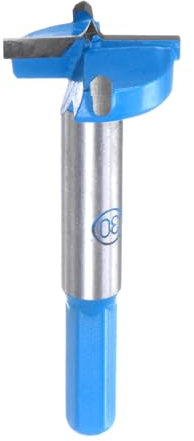 sourcing map Forstner Drill Bits 1-3/16 inch / 30mm Hex Shank 3/8 inch, Carbide Forstner Bit Woodworking Hole Opener Cutter Tool for Wood Drilling/Cabinet Hinges, Blue