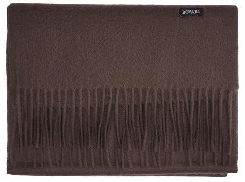Bovari Kaschmir Schal Herren – 100% Kaschmir/Cashmere – Premium Qualität – 180 x 31 cm - viele Farben (dunkelbraun)