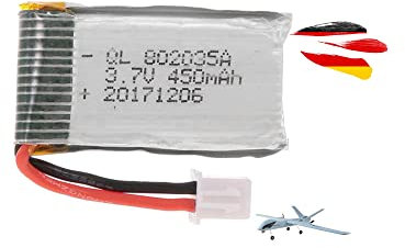 3.7V 600-mAh 1S Li-Po Akku, Lithium-Polymer Batterie mit XH-2.54mm 2P Stecker, RC ferngesteuertes Flugzeug, Predator Z51-C, Auto, Car, Drohne, Hubschrauber, DIY-Bausatz Elektronik, Werkzeug, Spielzeug