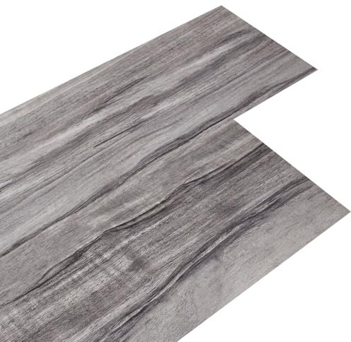INMOZATA 36pcs/5.02㎡ Self Adhesive Floor Planks Lino Flooring with Grey Wood Effect Floor Tiles Self Adhesive 2.0 mm Thick for Kitchen Living Room and Bathroom Floor Planks(5.02㎡,Mist Gray)