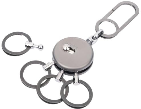 TROIKA Schlüsselanhänger PATENT EASY – inkl. Karabinerhaken – 4 ausklinkbare Ringe – Messing, Metall – verchromt – gunmetal Original