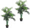 COSTWAY Lot de 2 Plantes Artificielles Intérieur de 110 cm, Palmier Artificiel en Pot Convient pour Extérieur，Decoration Salon Chambre Balcon Cour Jardin Bureau, Arbre Artificiel Intérieur