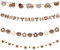 Bär Deko Geburtstag Girlande Set - 4 Stück Geburtstagsdeko Happy Birthday Banner Bärenkopf und Bärenpfoten Garland, Niedlich Braune Bären Dekoration für Erwachsene Kinder Mädchen Frauen