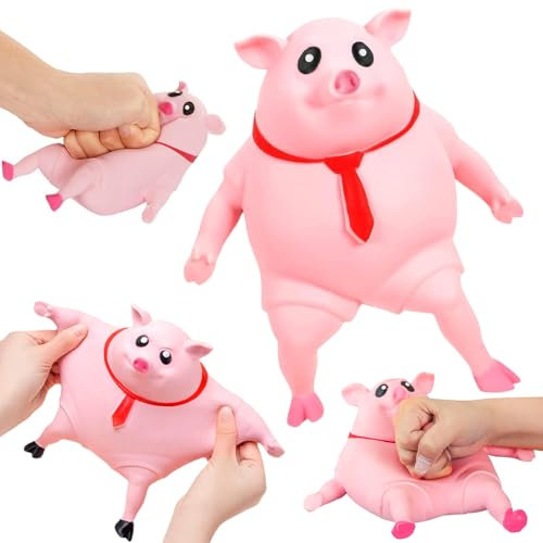 Stress Schwein, Anti Stress Schwein Spielzeug, Schweine Quetschspielzeug Stressbälle, Schwein Stressspielzeug, Lustiges Fidget Spielzeug für Kinder & Erwachsene