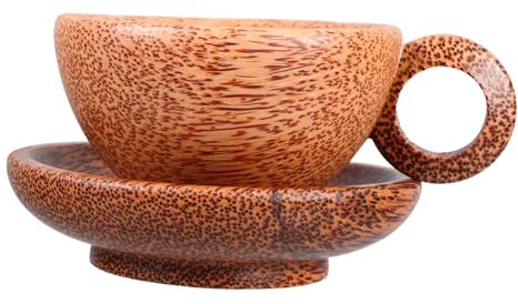 ULTECHNOVO Vintage Style Wooden Tea Cup Coasters Cozy Mug Mat for Tea Coffee Milk Rustic Coasters for Tabletop Protection