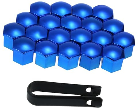 aqxreight 20pcs Universal 21mm Wheel Nut Covers Lug Nut Caps Screw Protector ABS Plastic Enhance the Smoothness of the Wheel (BL)