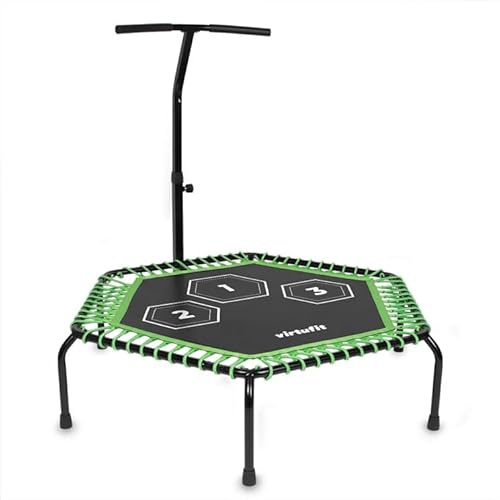 VirtuFit Fitness Trampolin Pro mit Griff – Schwarz – 115 cm - Belastbarkeit: 150 kg