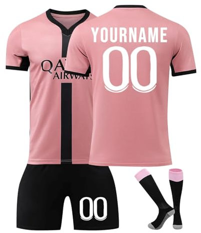 Maillot de Foot Personnalisé Enfant et Adultes avec Nom Numéro de L'équipe Football Tee Shirt Shorts avec Chaussette Ensemble pour Enfant et Unisexe 2025