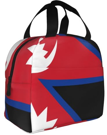 Vintage Nepal Flagge Print Lunchtaschen Lunchbox Kühltasche Kinder Wiederverwendbare Tragetasche Unisex Isolierte Lunchbox Für Outdoor Picknick Arbeit Schule Camping