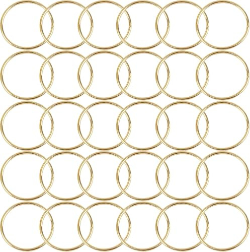 30Pcs Metallringe zum Basteln, BetterJonny 8cm Metallringe Drahtringe Deko Ringe Makramee Zubehör Deko Metall Ringe zum Aufhängen für Traumfänger Ring Makramee Ring Wickeltechnik Hochzeitskranz, Gold