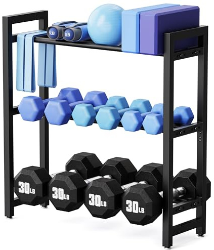 3 Tier Adjustable Dumbbell Rack – Heavy-Duty Weight Storage Stand for Dumbbells, 360 lb Total Capacity