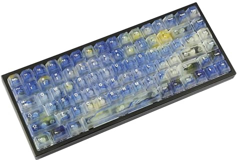 YMDK 122 Tasten Frosted Clear Rose Sorrow Starry Sky Theme Keycaps PC Cherry Profile PC Shine Through Keycaps for 61/64/68/75/84/87 MX Mechanical Keyboard