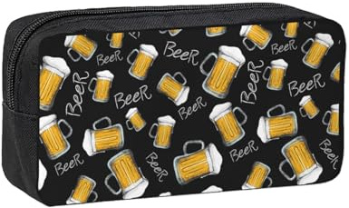 Hnnkloy Motif de chope à bière,Trousse à Crayons Grande capacité, Pochette Portable pour stylos, Sac de Papeterie pour l'école et Le Bureau