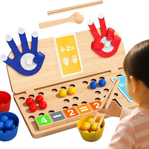 Zählspiele - Pädagogisches Steckspiel mit Perlen,Zähl- und Farbsortierspiel | für Kinder ab 3 Jahren, Mathe-Lernspiel für Vorschule & Kindergarten