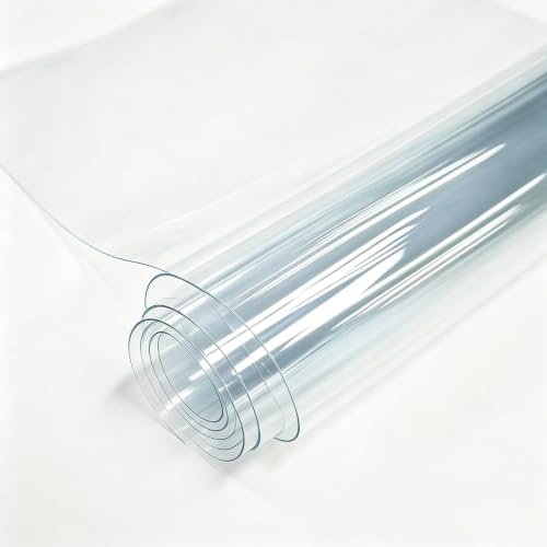 PVC Folie Transparent 0,5 MM, Wasserdichter Stoff Rolle, Super Klares Vinyl für Nähen, Stoff für Nähtaschen, Transparentes PVC, DIY Handwerk, Taschen, Mode Zubehör, Klarsichtfolie (40X120CM)