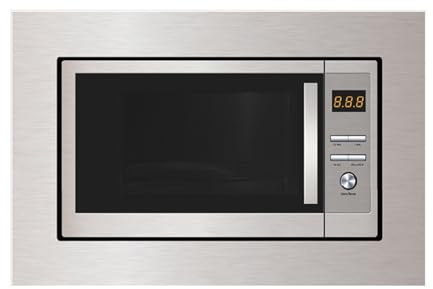 Forno a microonde da incasso for uso domestico Vetro 27L Aspetto 592mm di larghezza Logo personalizzato elettrico in acciaio inossidabile Porta con pulsante grigio